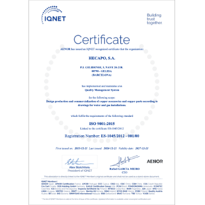 iqnet certificate valido hasta 2027
